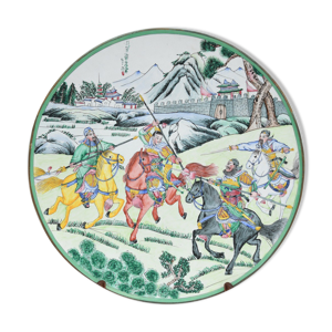 Plat rond en émaux de