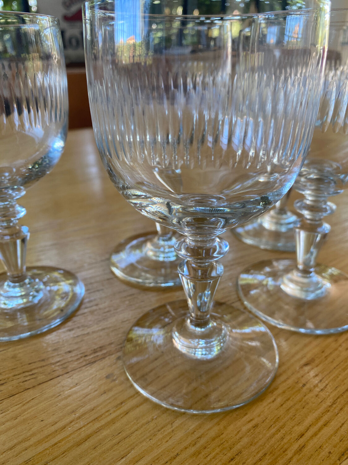 5 blown glass stemware