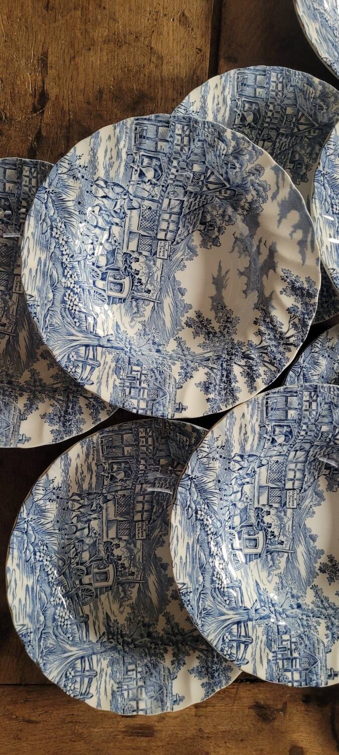 Deep plates "Coaching Days" – Alfred Meakin, Staffordshire