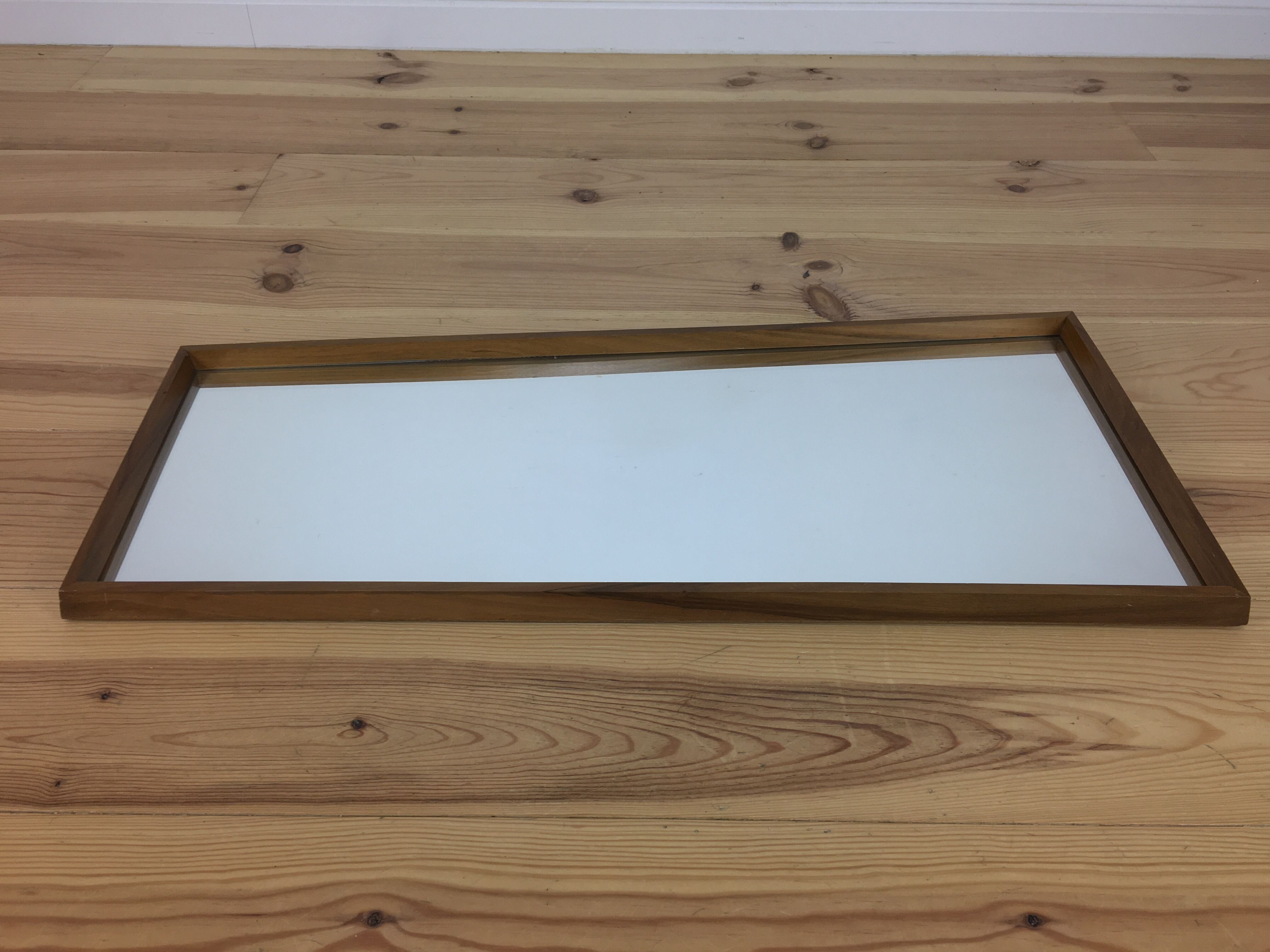 Miroir scandinave 81x36 cm asymétrique trapèze années 60
