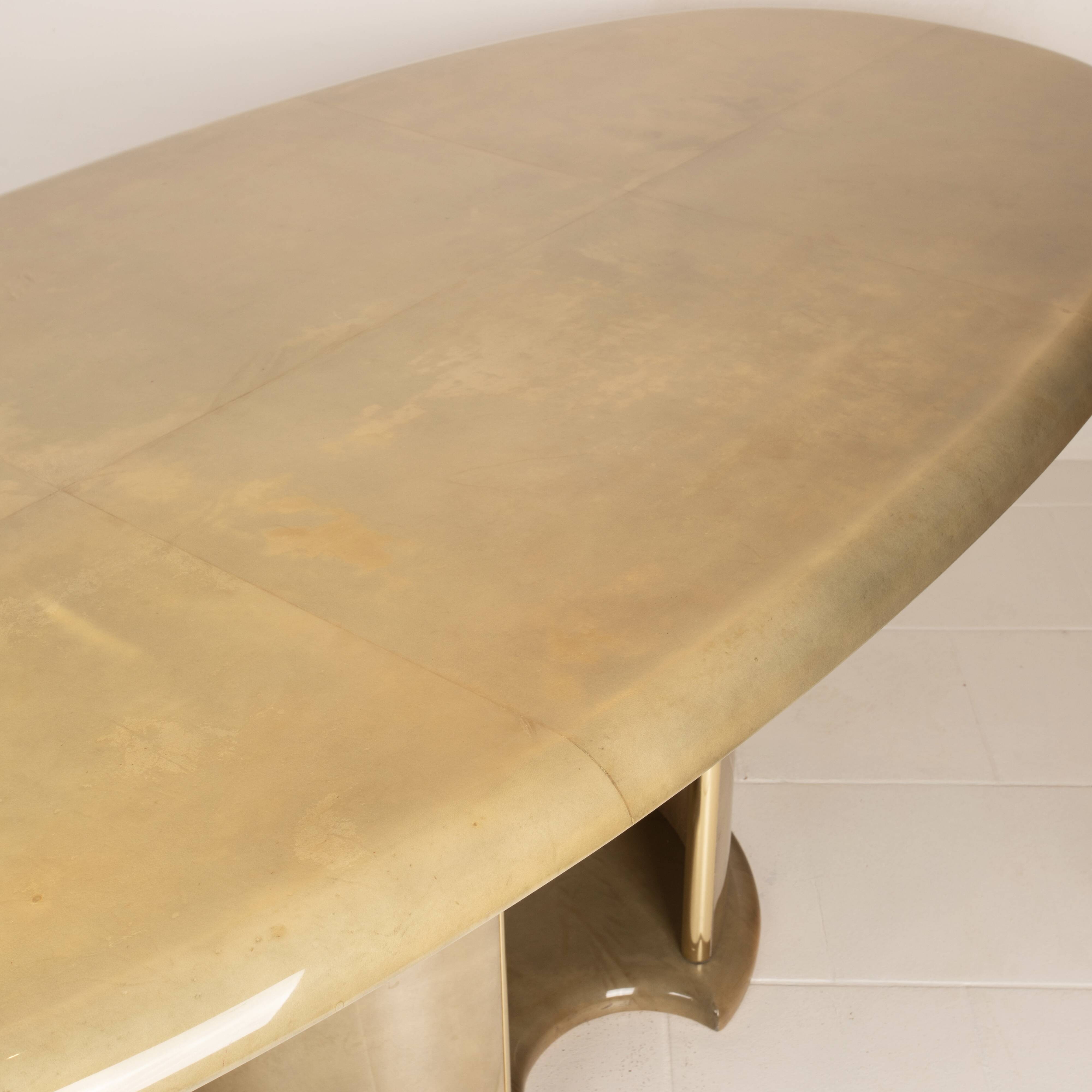 Angelo Mazzola parchment table produced by Ar.Vi Salpol, 1980
