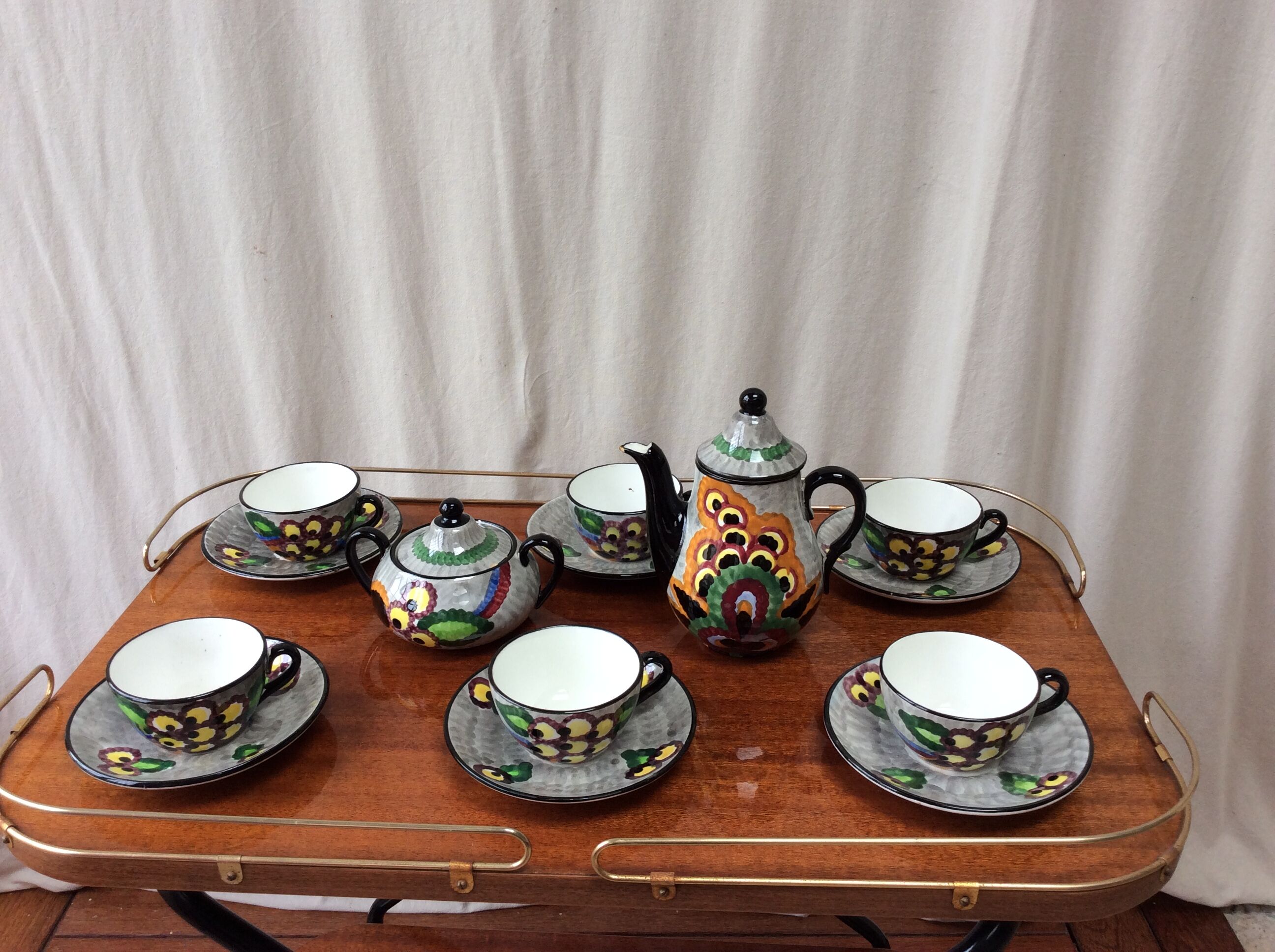 Coffee set / vintage tea SMF SCHRAMBERG HANDGEMALT
