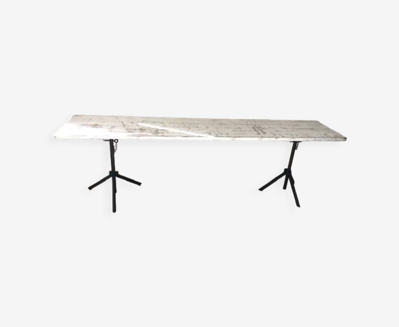 Console pieds métal et blanche blanchie