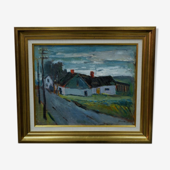 John Börén, Swedish modern landscape, 1960s, Oil painting, Framed