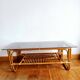 Vintage 1960s rattan coffee table