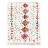Berber carpet Azilal ecru with colorful patterns 2,35x1,62m