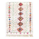 Berber carpet Azilal ecru with colorful patterns 2,35x1,62m