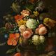 Oil on canvas still life with flower bouquet signed Jord