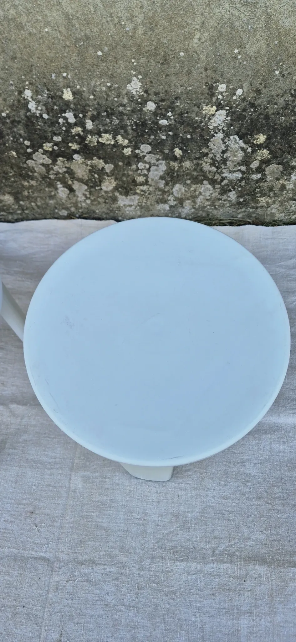 2 TATAY white plastic stools vintage 1970s