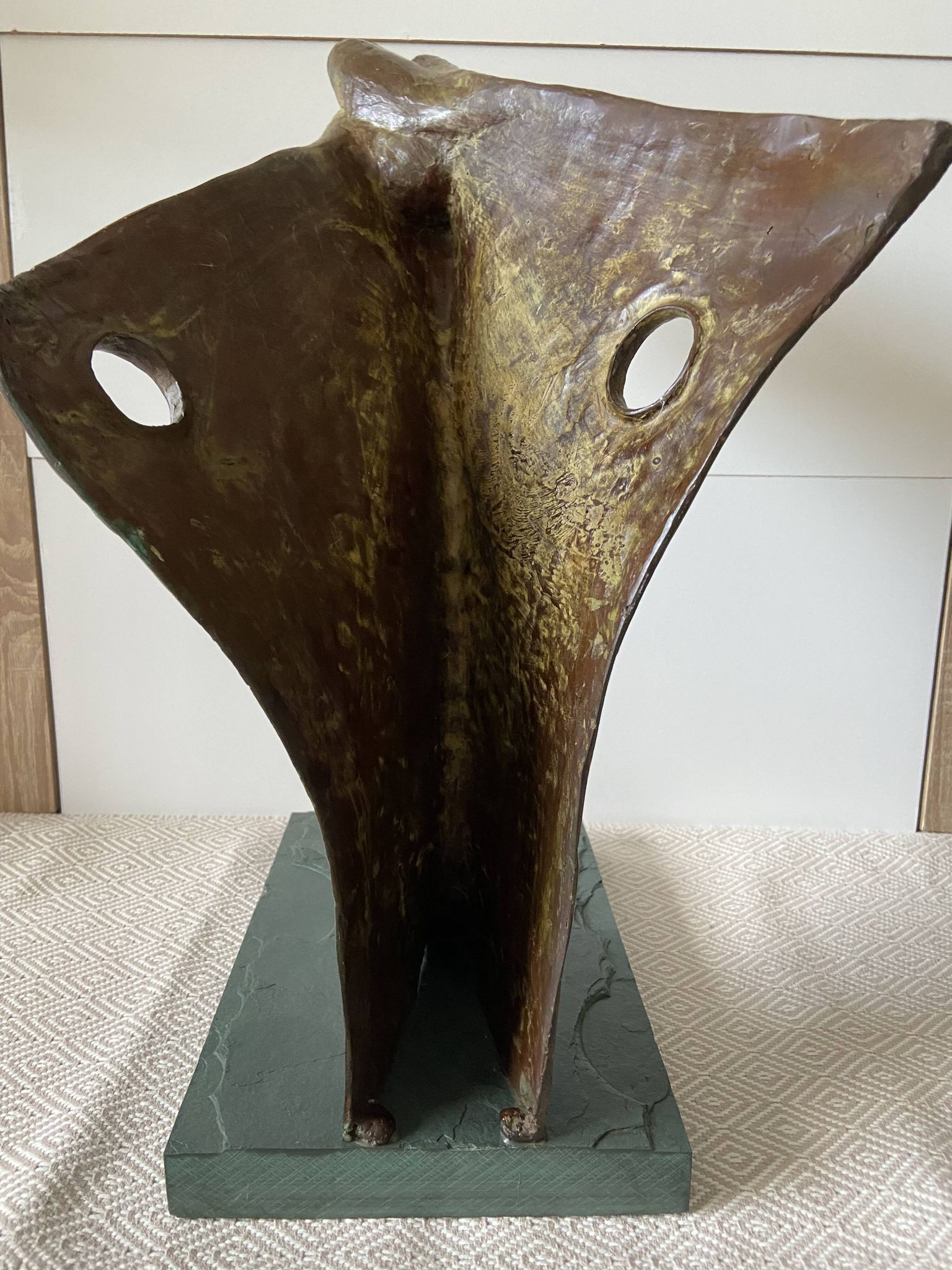 Contemporary Sculpture Solid Bronze Bow Boat and Mermaid Signed ORTIZ