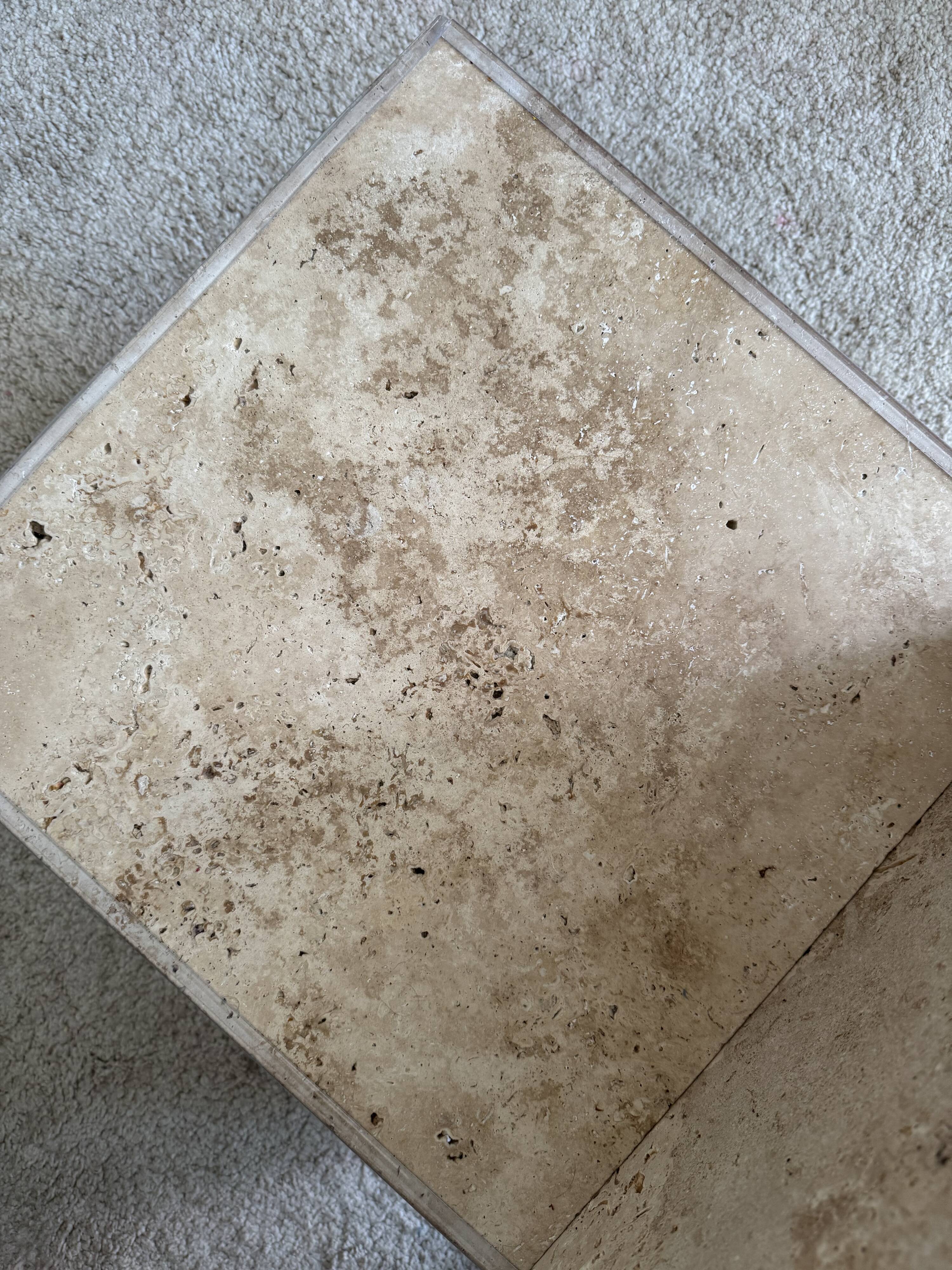 Travertine coffee table
