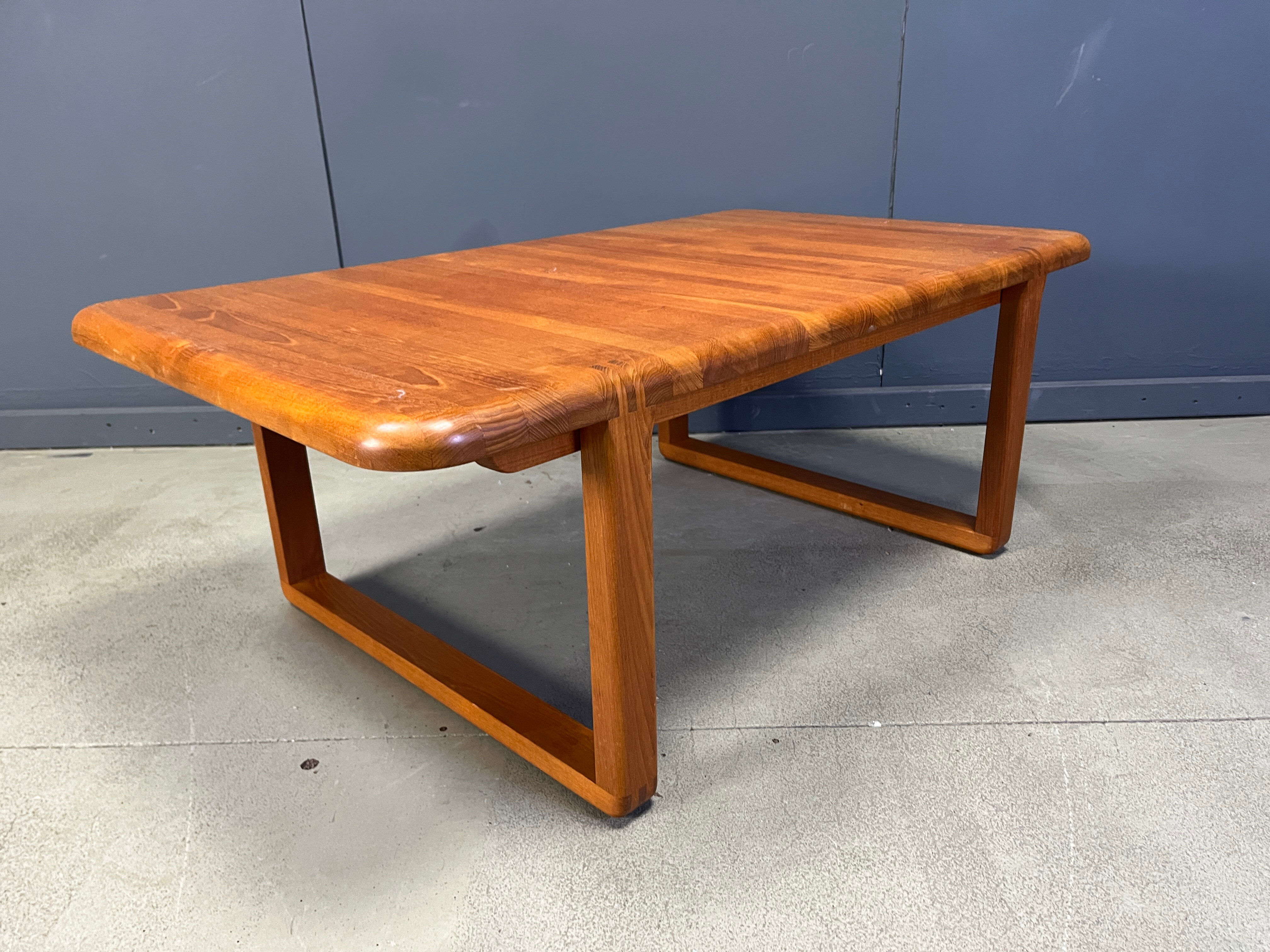 Mid-century solid teak Scandinavian coffee table, 1970s