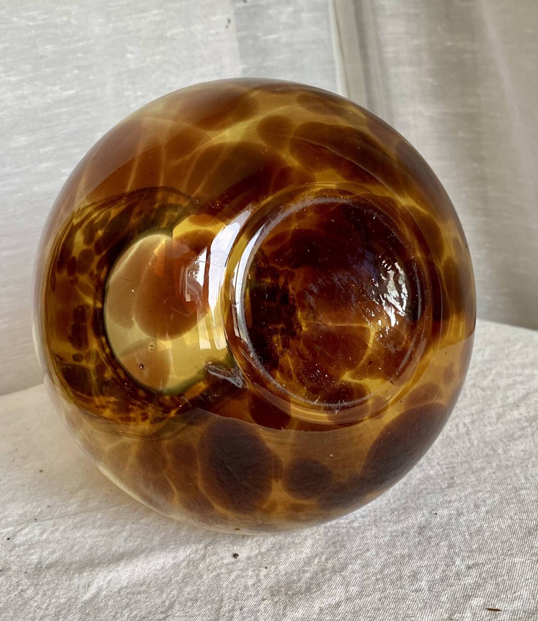 Vase verre soufflé "écaille de tortue" vintage 1960
