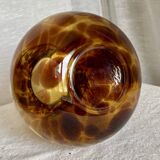 Vase verre soufflé "écaille de tortue" vintage 1960
