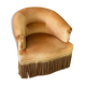 Yellow velvet toad armchair