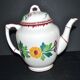 Sarreguemines coffee pot, Colmar polychrome decoration, bamboo shape, 1930.