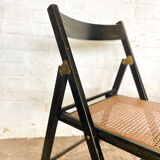 Ancienne paire de chaises pliantes cannage