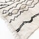 Moroccan Berber rug Azilal ecru and black 2.08x1.33m