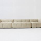 Vintage modular Arflex Strips sofa in beige velvet by Cini Boeri 1970s