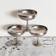 Lot de 3 coupes à glace ou sorbet  , vintage , en inox 18/10, Létang Rémy
