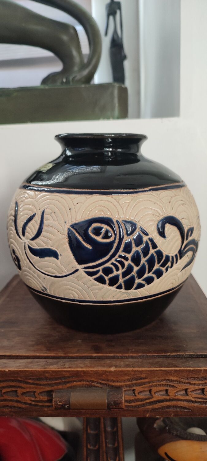 Vintage lamp base "Dong Tam" Ceramic from Vietnam