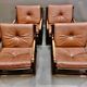 1950 rattan and leather armchair