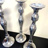 Set of Candle Holders Candelabra Torch Candle Holders Polished Brushed Aluminium
