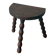 Tabouret tripode en bois tourné
