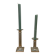 Pair of vintage candlesticks / torches in solid pewter – Guy Degrenne
