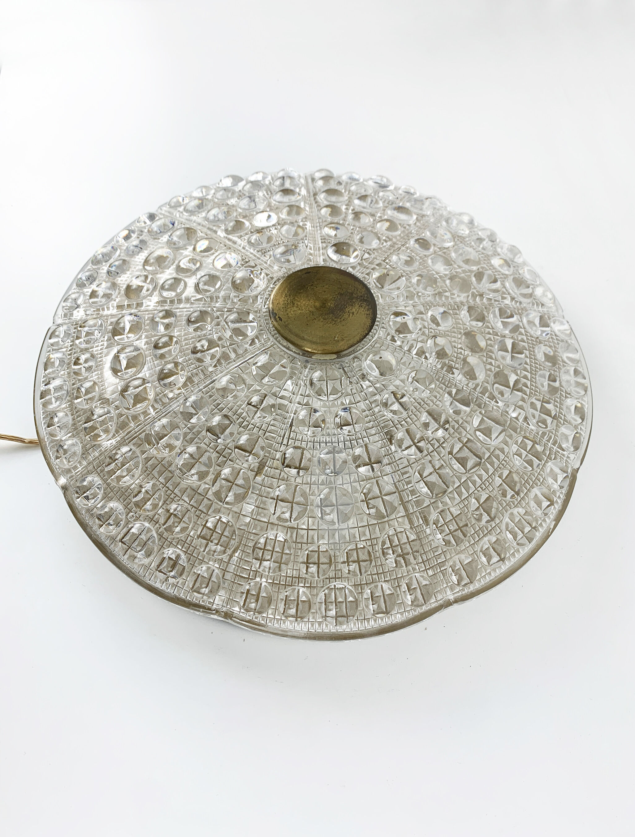 ceiling lamp by carl fagerlund for Lyfa, glass & brass, Denmark, 1960s