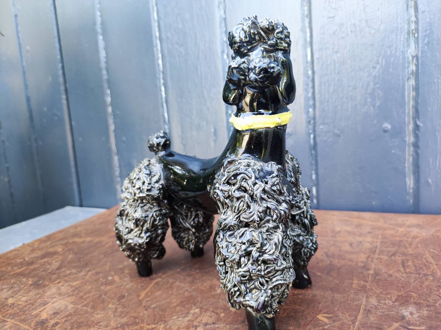 Groomed Poodle in Iridescent Ceramic, 1950