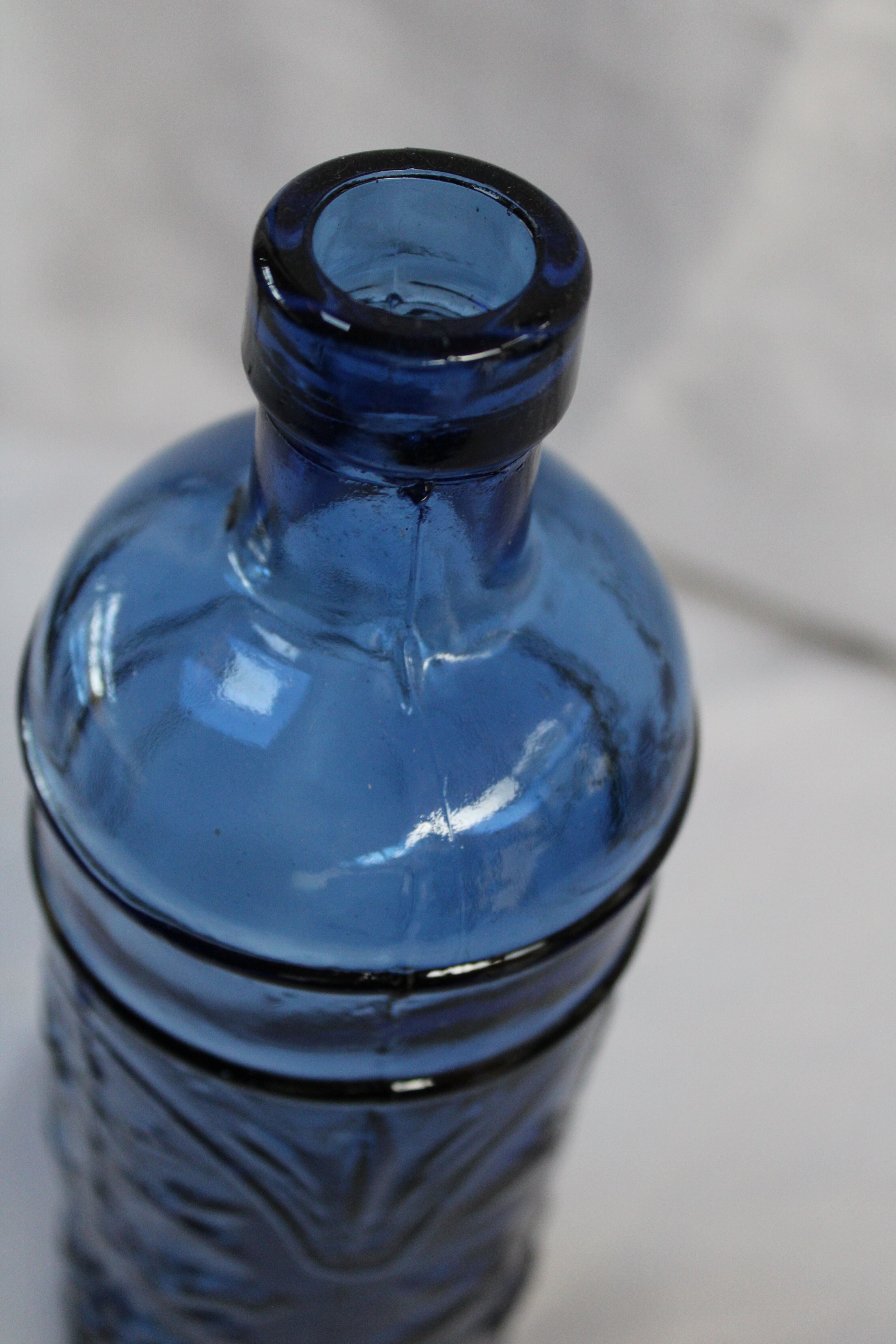 Blue glass bottle