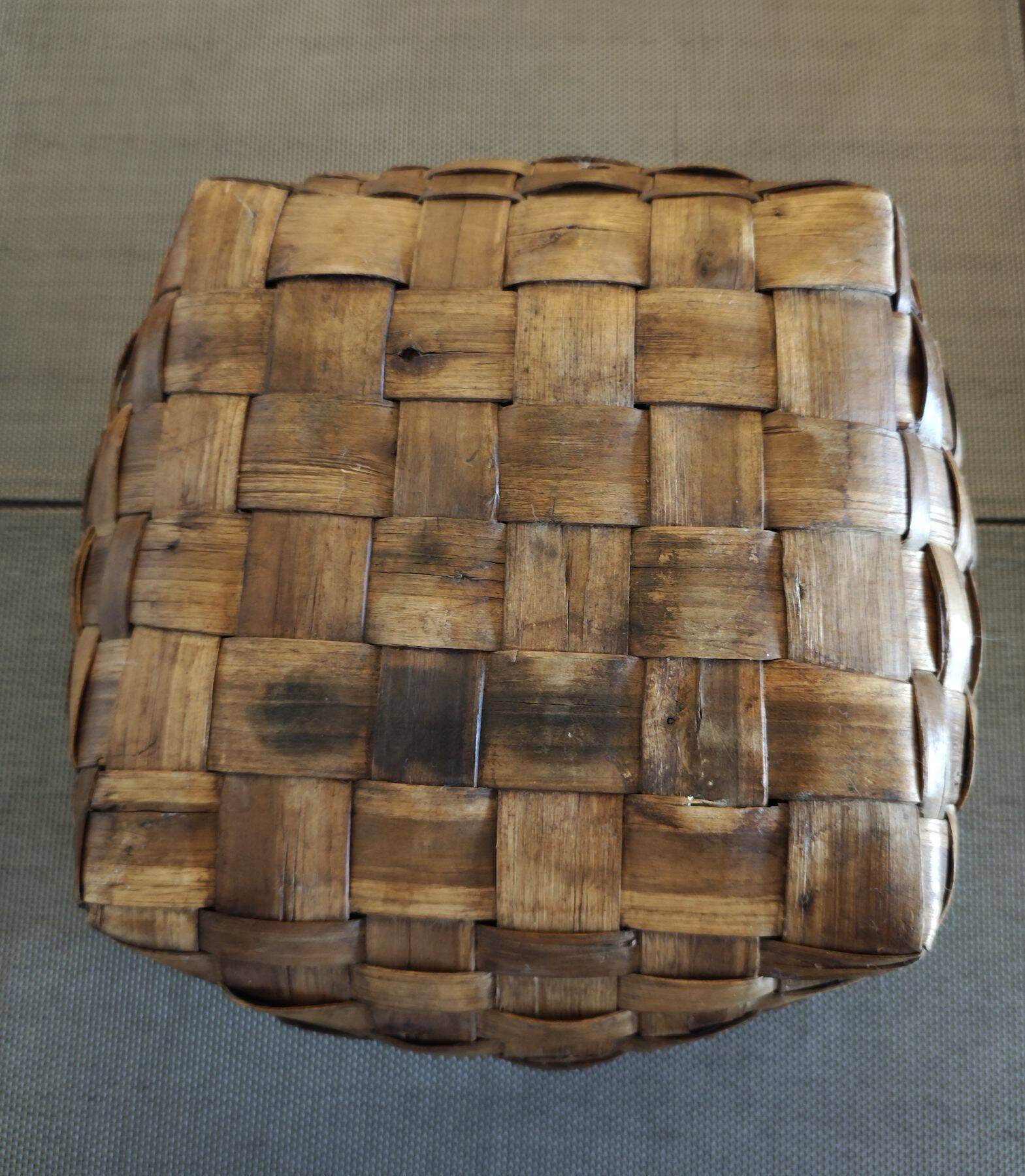 Woven wooden basket - 1930s/1940s
