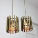 Vintage Italian Brass Cage Pendant Lamp, 70s