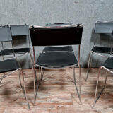 Series of 6 postmodern stackable chair chairs 1970