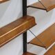 Rare Scandinavian Wall Mounted Plywood Shelving Unit 1950s