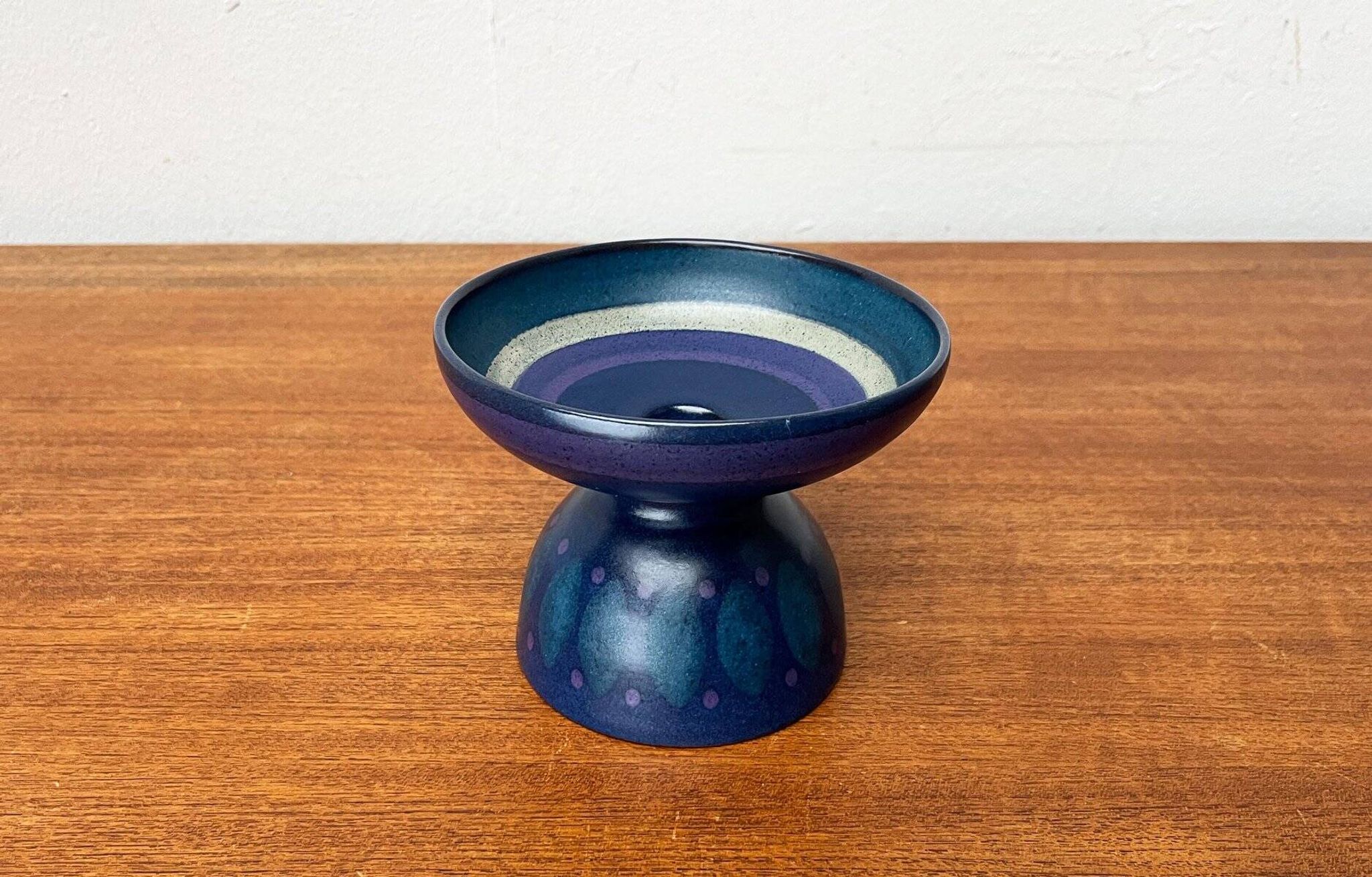 Vintage pottery candlestick from West Germany by KMK Keramik Manufaktur Kupfermühle, 1970s.