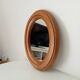 Vintage oval mirror in solid oak 36*31 cm