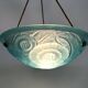 Suspension vasque art déco 1 feu, en pâte de verre bleu, années 30