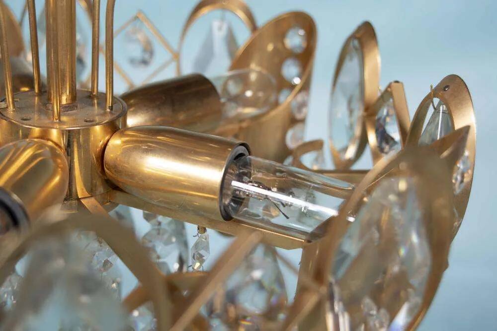 Lustre Palwa milieu du siècle en cristal