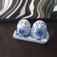 Vintage blue porcelain salt and pepper shakers