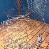 Pair of Bird by Bertoia armchairs + 1 footstool
