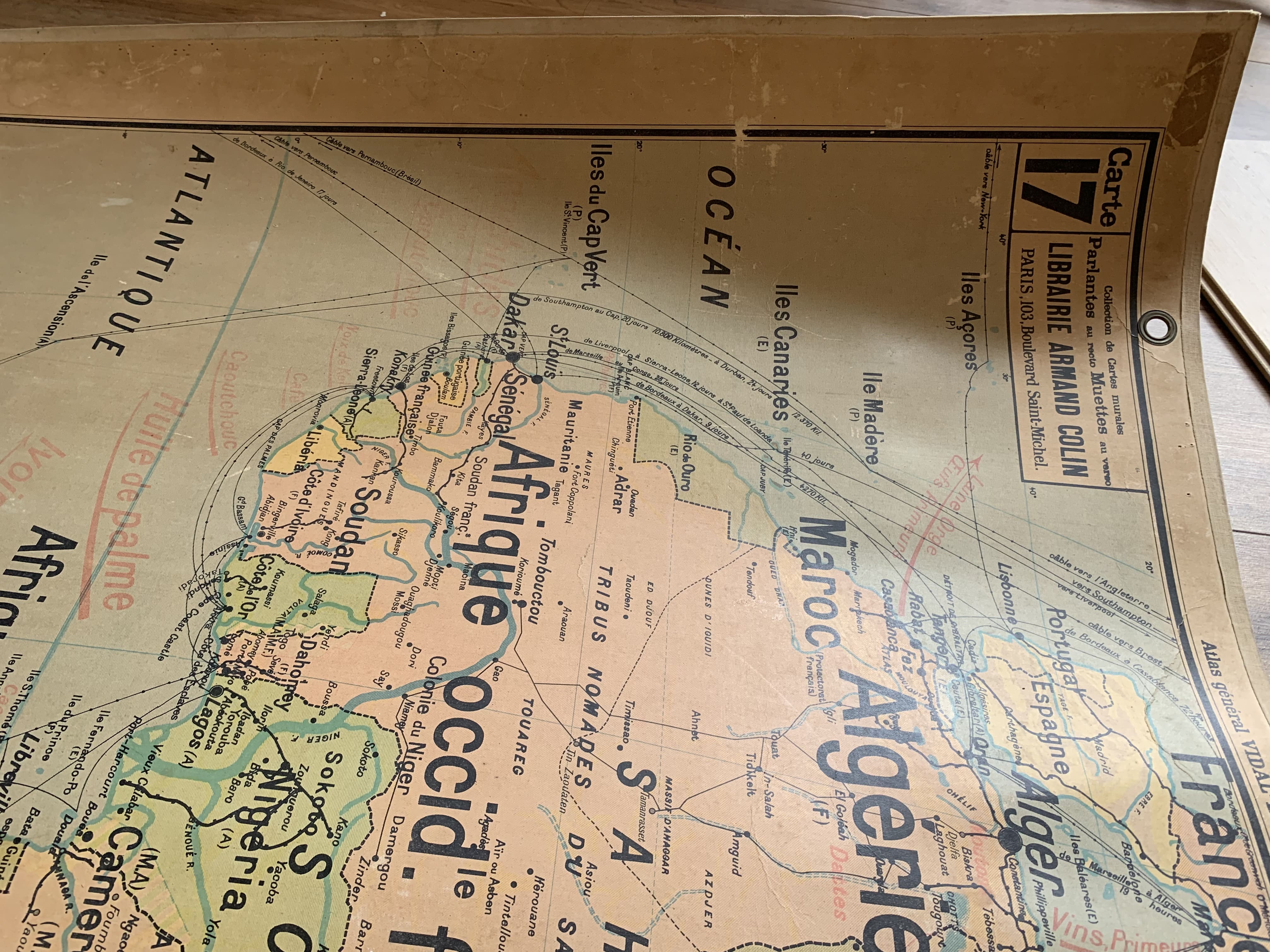 Old map Political Africa - n°17 and 17 bis by Vidal Lablache