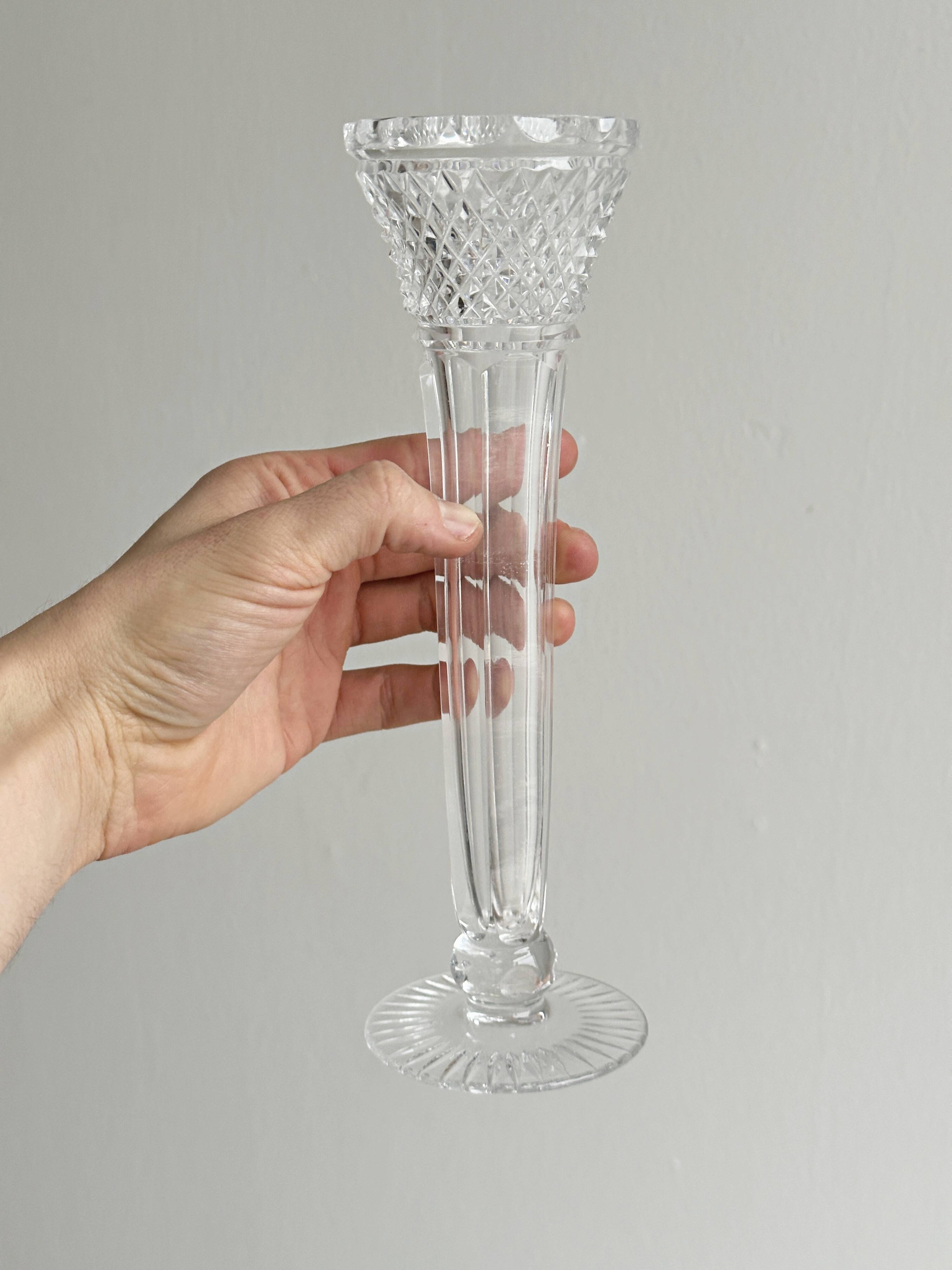 thick transparent glass bud vase