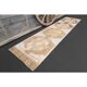 1970s Turkish Hand-Knotted Wool Cotton Beige Runner Rug 73x310