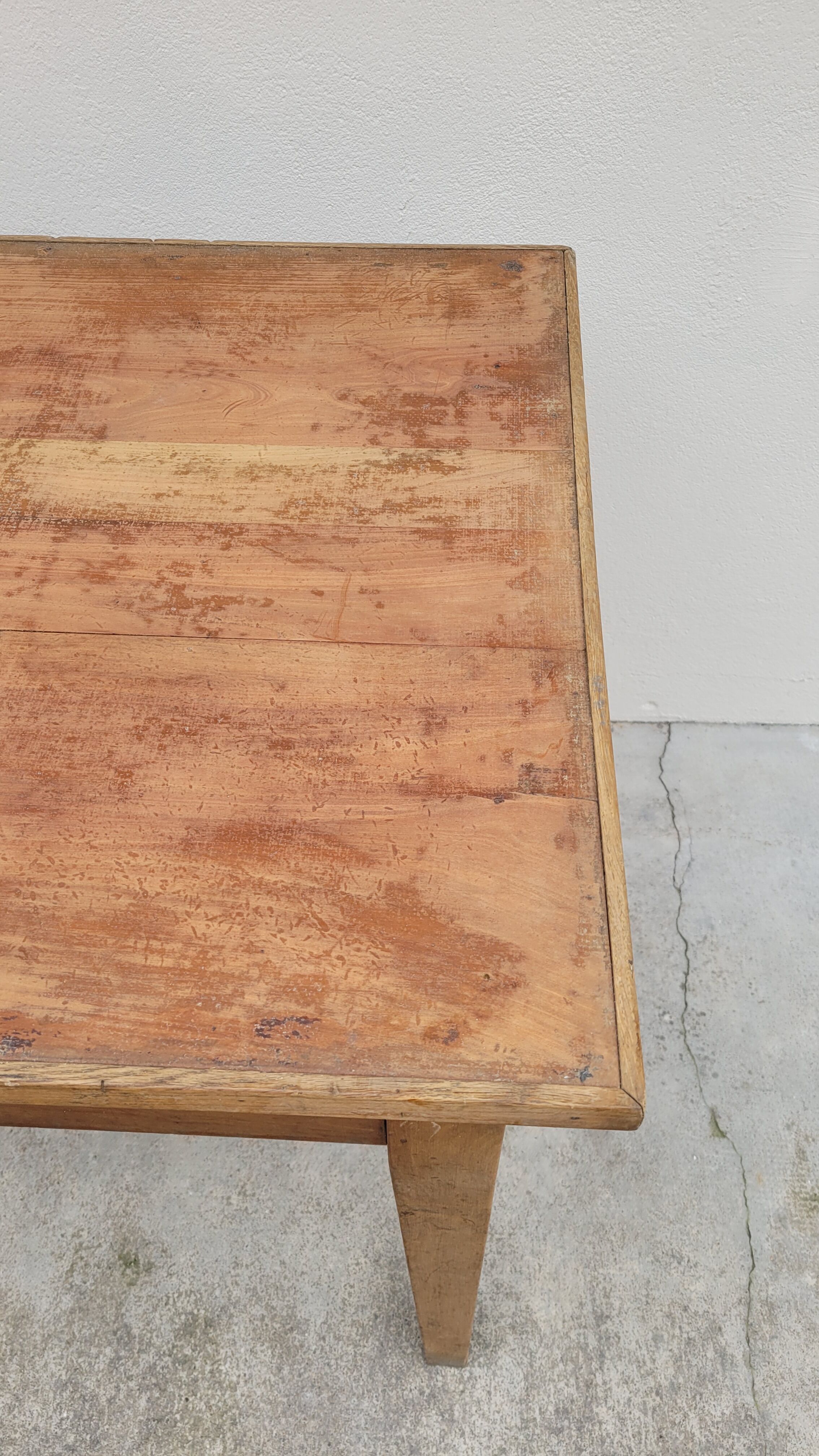 Farmhouse table in fruit tree 2 drawers period 1900 -1m27