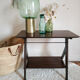 Dark wood console varnished compass feet