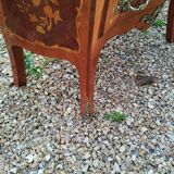 Louis xv style marble top marquetry chest of drawers