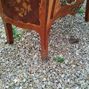 Louis xv style marble top marquetry chest of drawers