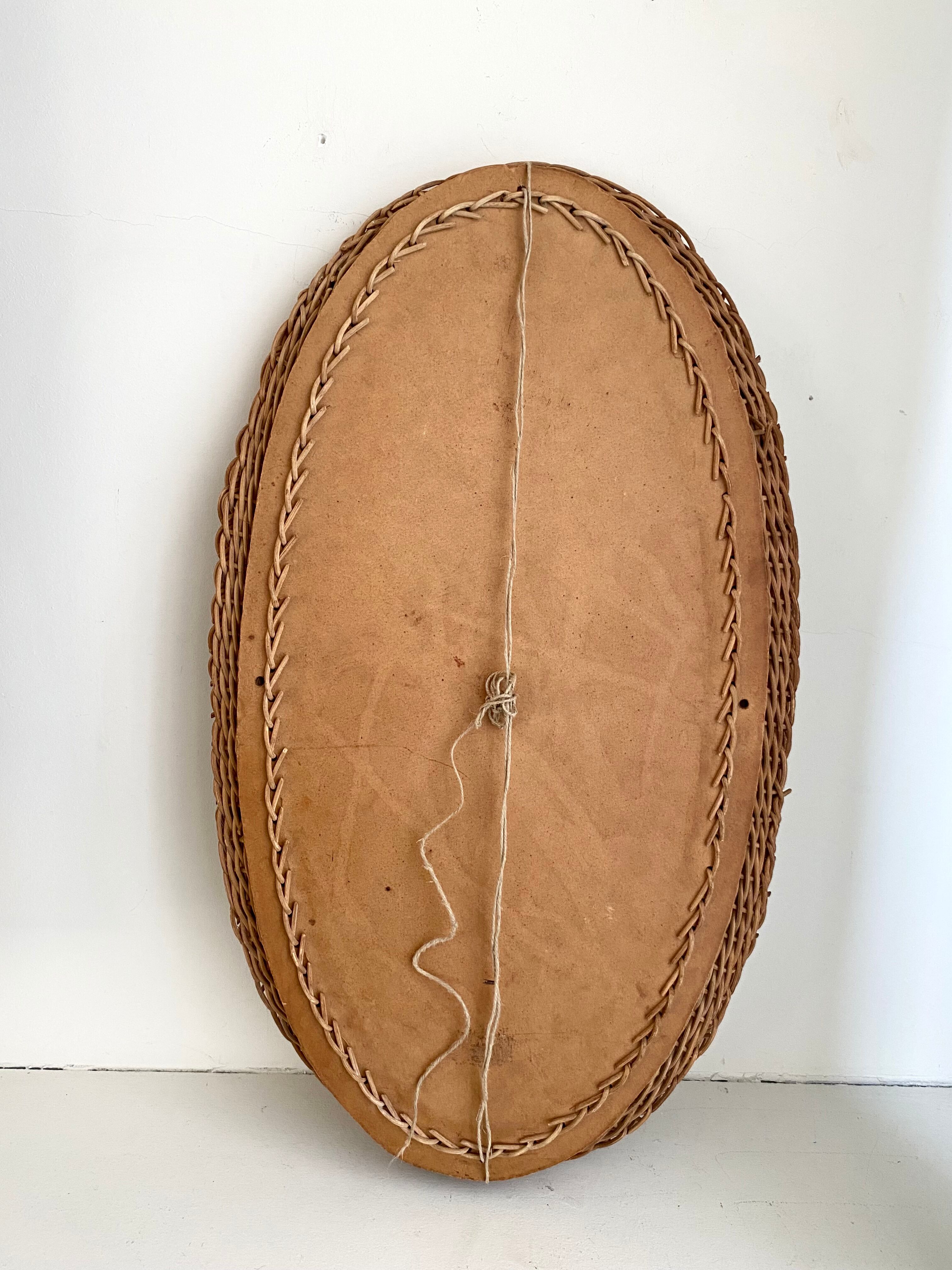 Rattan mirror 3 braids
